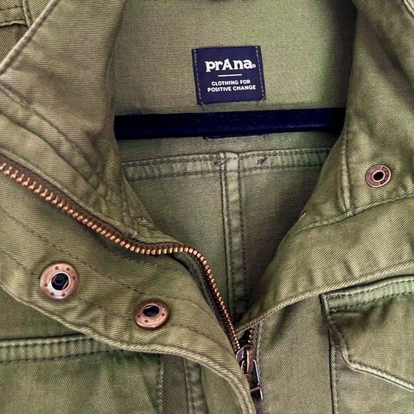 Womens PrAna Sancho Jacket EUC Size M Olive Green Military Cargo Pocket - Picture 12 of 16
